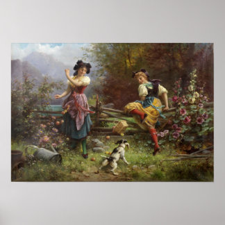 Pommes à tambour par Hans Zatzka - affiche
