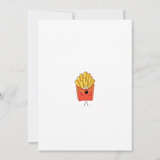 Pommes, Chips, Hot Chips Thema Einladung (Vorderseite)