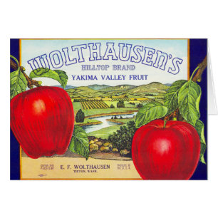Pommes de la vallée de Yakima - Étiquette Vintage 