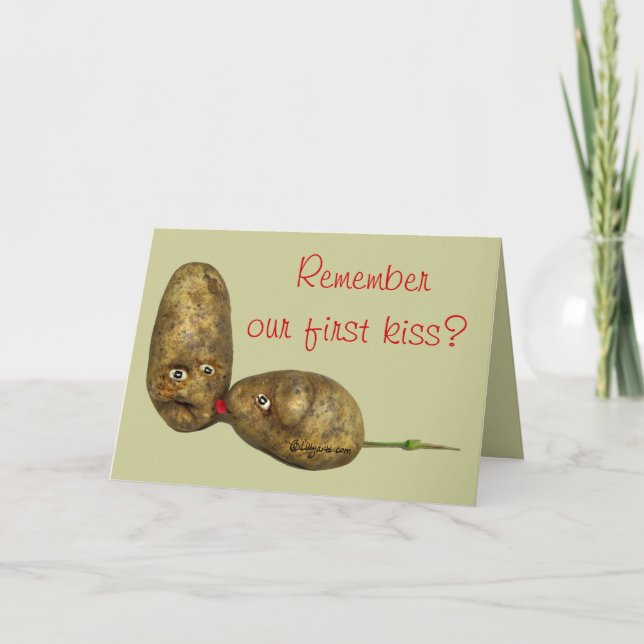 Pommes de terre de baiser mignonnes de carte de (Devant)