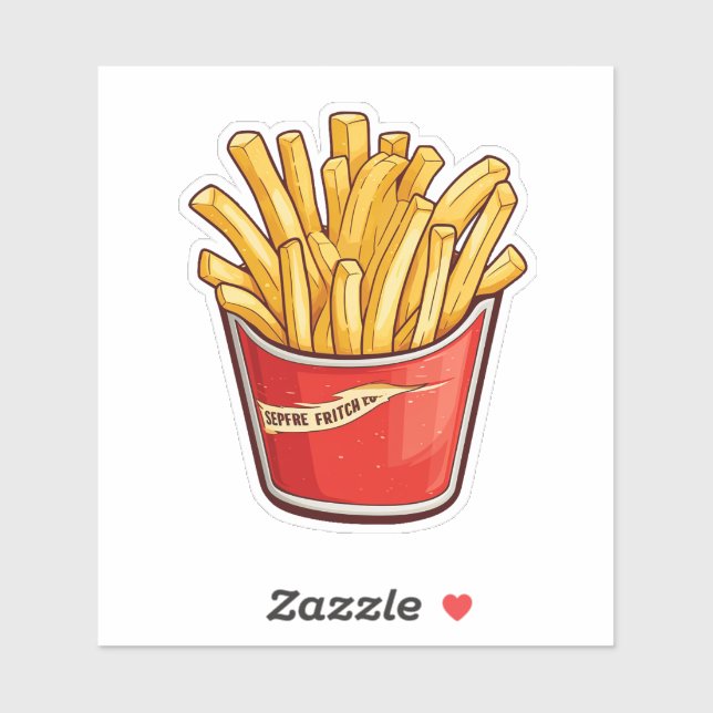 Pommes frites aufkleber (Blatt)