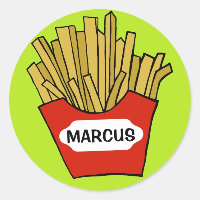 Pommes frites-Aufkleber Runder Aufkleber (Vorderseite)