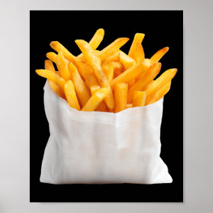 Pommes Frites braten lustiger Halloween-Essenskost Poster