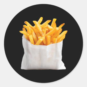 Pommes Frites braten lustiger Halloween-Essenskost Runder Aufkleber