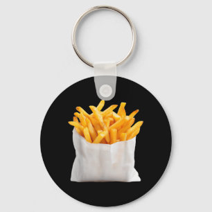 Pommes Frites braten lustiger Halloween-Essenskost Schlüsselanhänger