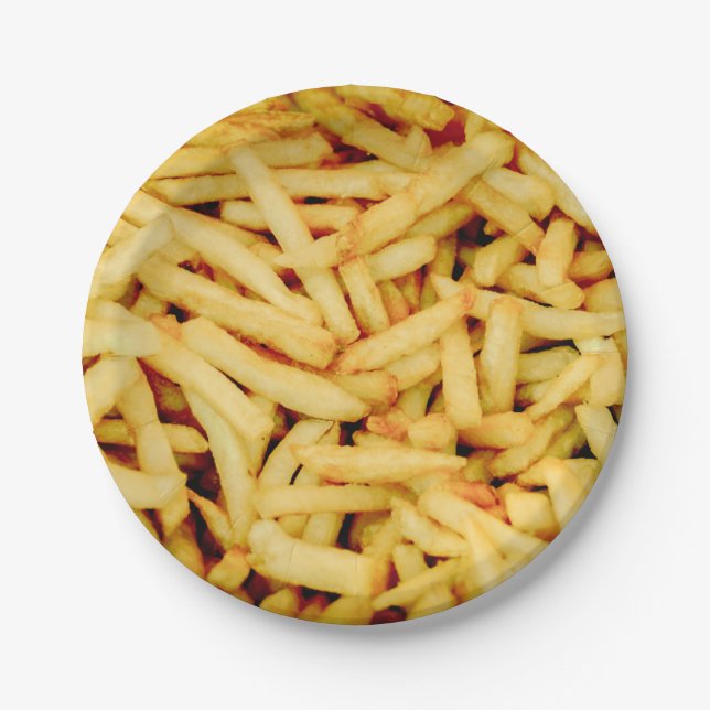 Pommes-Frites Pappteller (Vorderseite)