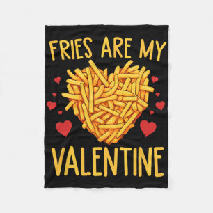 Pommes Frites sind mein Valentinstag Frittenschatz Fleecedecke