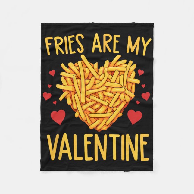 Pommes Frites sind mein Valentinstag Frittenschatz Fleecedecke (Vorderseite)