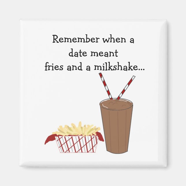 Pommes Frites und ein Milchshake Magnet (Vorne)