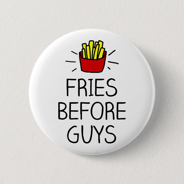 Pommes frites vor Typ mit besonders charmanter Dar Button (Vorderseite)