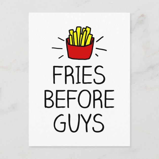Pommes frites vor Typ mit besonders charmanter Dar Postkarte (Vorderseite)