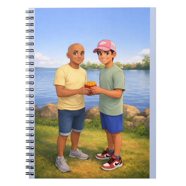 Pommes teilen am See Notizblock (Vorderseite)