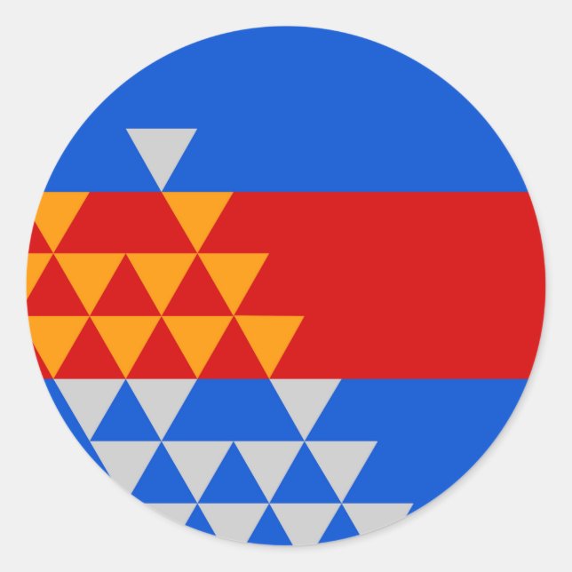 Pomo Indian Flag ethnic Symbol American Native Usa Runder Aufkleber (Vorderseite)
