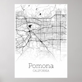 Pomona Map - California - City Map Poster