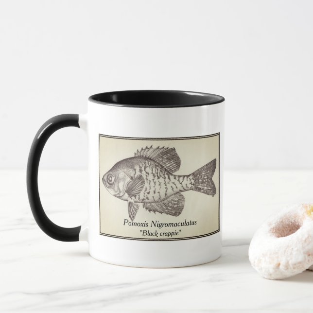 "Pomoxis" Schwarzweiss-Tasse Tasse (Mit Donut)