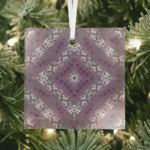 Pompadour Lila 2 Blühend Glasverzierung Ornament Aus Glas