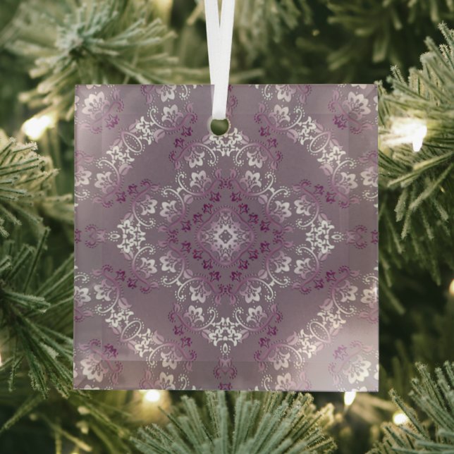 Pompadour Violet 2 Ornement en verre fleuri (Insitu)