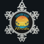 Pompano Beach Florida Palm Tree Beach Schneeflocken Zinn-Ornament<br><div class="desc">Pompano Beach Florida Palmen Bäume Schneeflocke Weihnachtsschmuck</div>