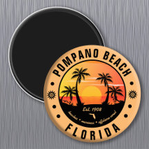 Pompano Beach Florida Retro Sunset Souvenir 80er