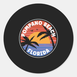 Pompano Beach - Florida Sunrise Runder Aufkleber