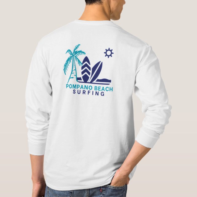 Pompano Beach Florida Surfing T - Shirt (Rückseite)