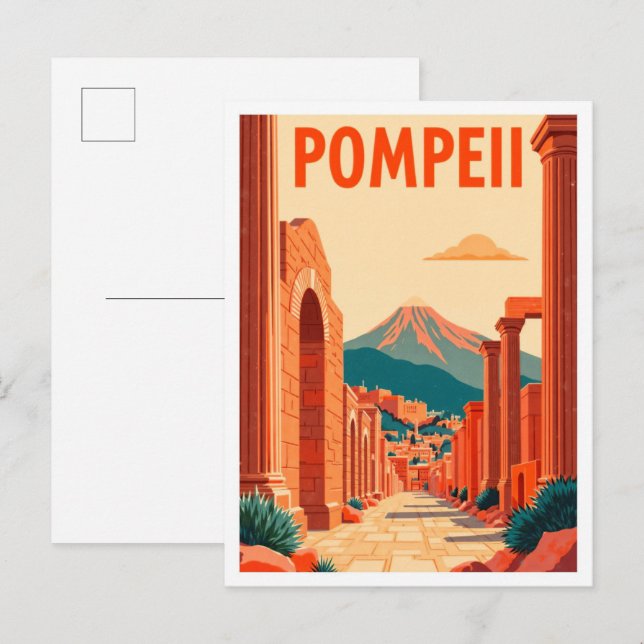 Pompeii Art Vintag Illustration Postkarte (Vorne/Hinten)