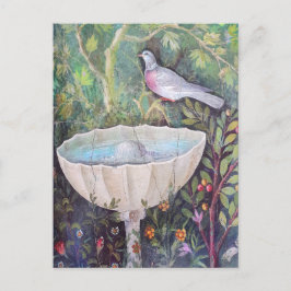 Pompeii Fresco von Pigeon über einem Brunnen Postkarte
