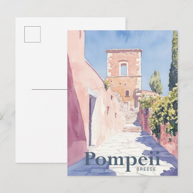 Pompeii Griechenland Wasserfarben Postkarte (Vorne/Hinten)