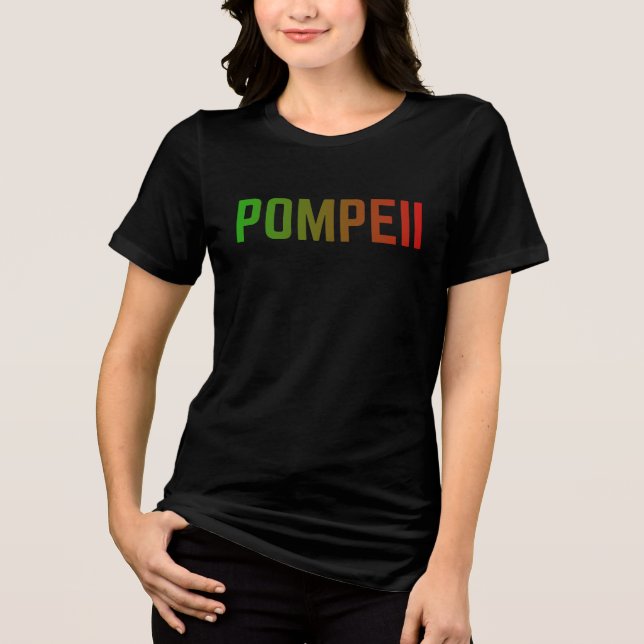 Pompeii Italy Minimal Typographic Design Tri-Blend Shirt (Vorderseite)