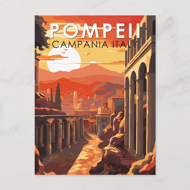 Pompeii Kampanien Italien Reisen Vintag Postkarte (Vorderseite)