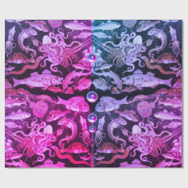 POMPEII-SAMMLUNG/MEERESLEBEN Rosa blaue autische Geschenkpapier