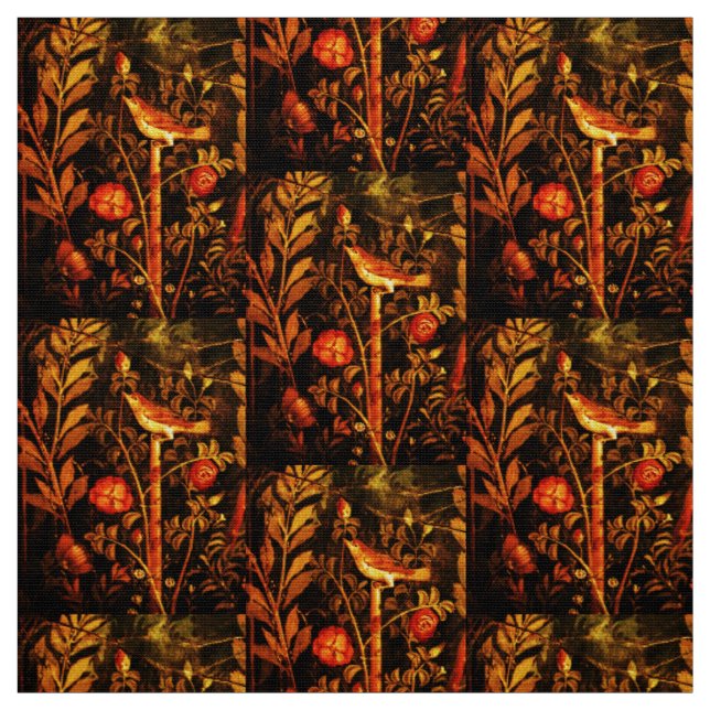 POMPEII-SAMMLUNG NIGHTINGALE MIT ROSE Gelb Stoff (Muster)
