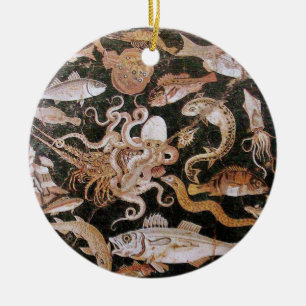 POMPEII-SAMMLUNG / OZEAN - MEER-LEBENSZENE KERAMIK ORNAMENT