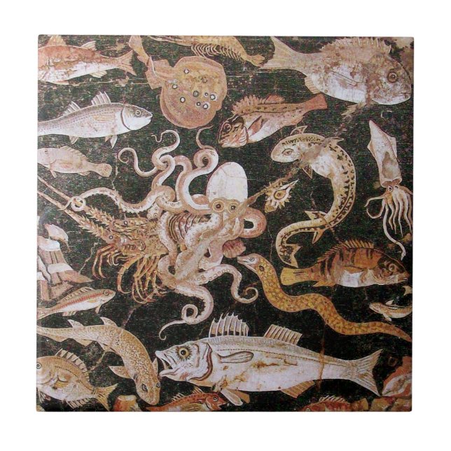 POMPEII-SAMMLUNG / OZEAN - MEERESLEBENSZENE FLIESE (Vorderseite)