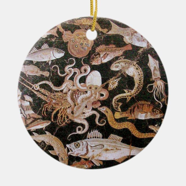 POMPEII-SAMMLUNG / OZEAN - MEERESLEBENSZENE KERAMIK ORNAMENT (Vorne)