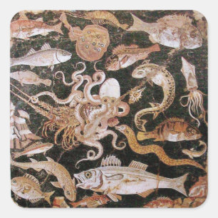 POMPEII-SAMMLUNG / OZEAN - MEERESLEBENSZENE QUADRATISCHER AUFKLEBER