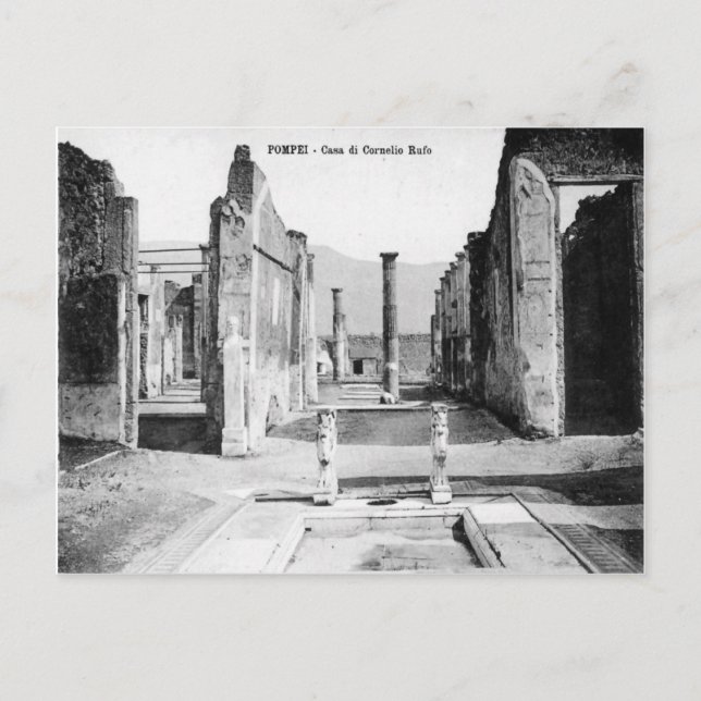 Pompeii, Villa und Vesuv Postkarte (Vorderseite)