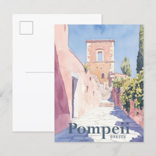 Pompeji Griechenland Aquarellmalerei Reise Postkarte