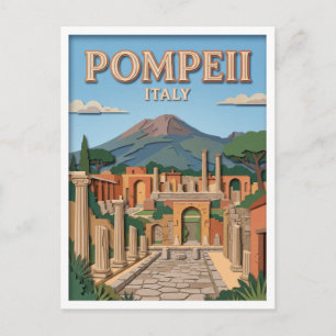 Pompeji mit dem Vesuv Italien Postkarte