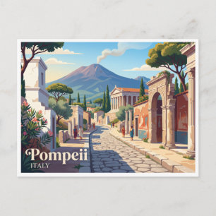 Pompeji-Ruinen mit dem Vesuv Italien Postkarte