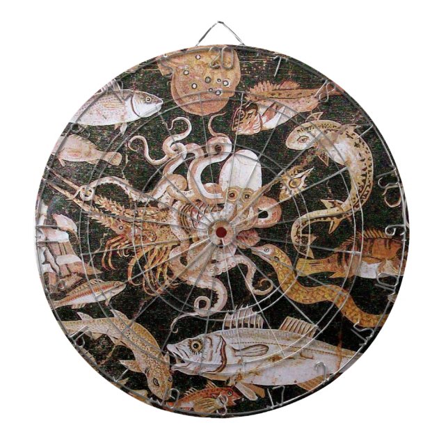 POMPEJI-SAMMLUNG/LEBEN-SZENE DES OZEAN-- MEER DARTSCHEIBE (vorne)