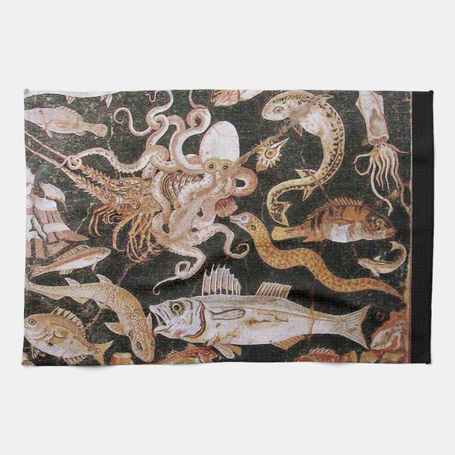 POMPEJI-SAMMLUNG/LEBEN-SZENE DES OZEAN-- MEER KÜCHENTUCH (Horizontal)