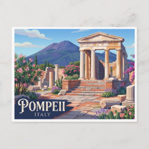 Pompeji Tempelruinen und Mount Vesuv Italien Postkarte