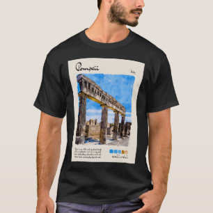 Pompeji Vintage Wasserfarben Reise  T-Shirt