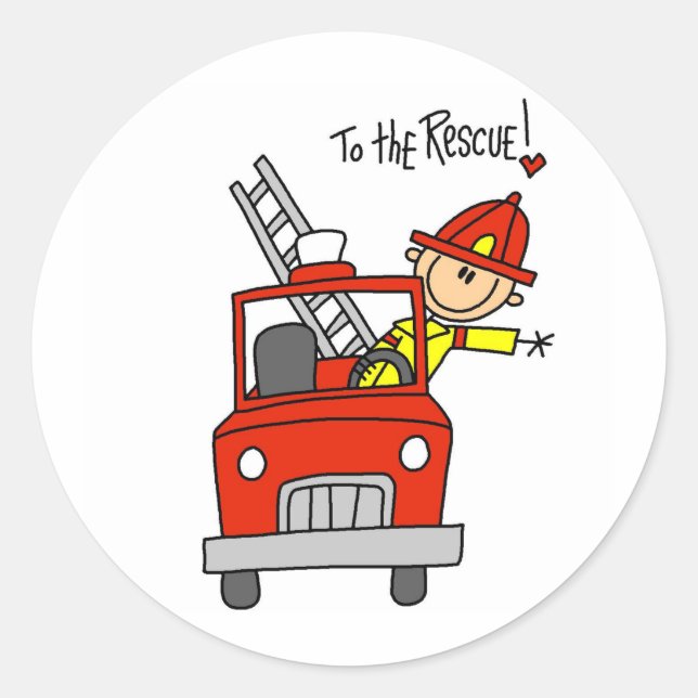 Pompier de la figure de bâton avec Stickers Moteur (Devant)