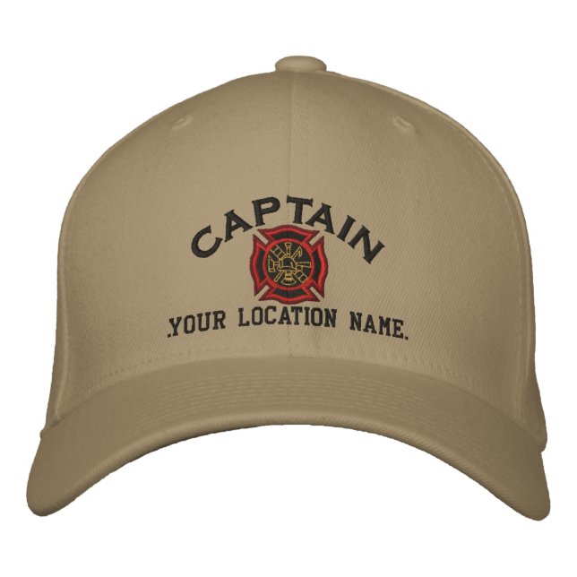 Pompier personnalisé Capitaine Casquette Broderie (Devant)