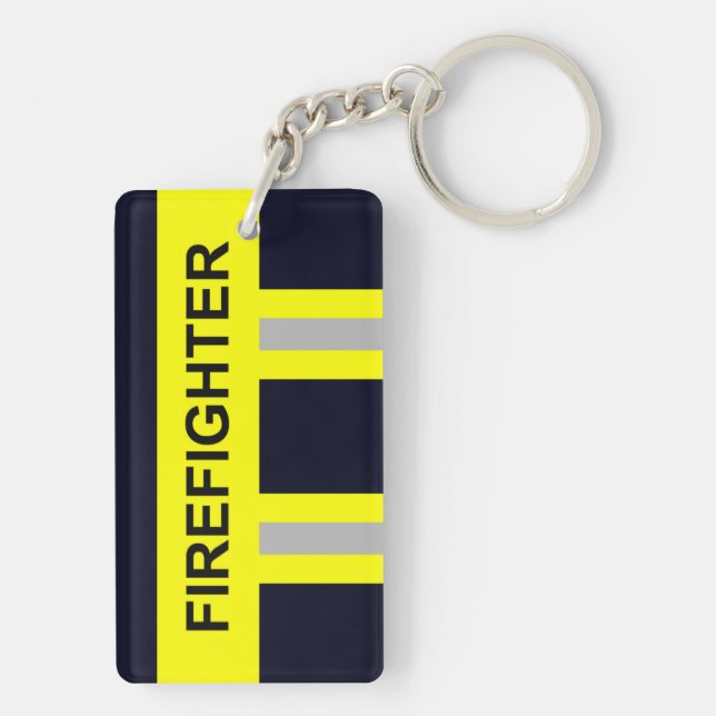 Pompier Symbole Uniforme bleu Porte-clés (Dos)