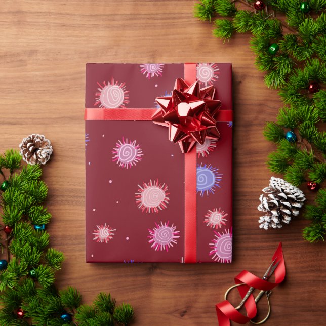 Pompoms Geschenkpapier (Feiertagsgeschenk)