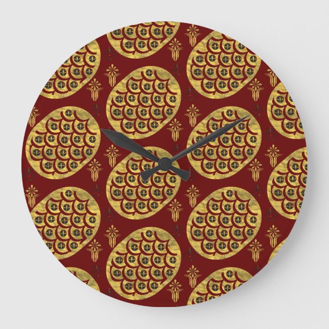 pompöse Blume Große Wanduhr (Vorderseite)
