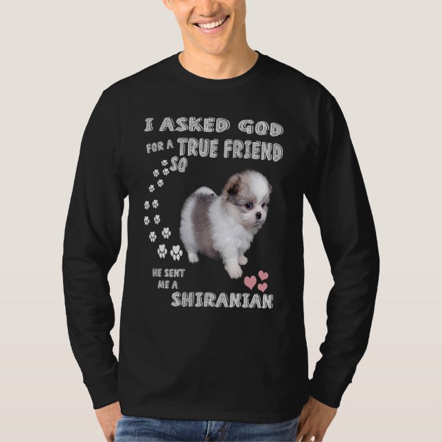 Pomshi Dog Mama, Shih Pom Vater Kostüm, Niedlich S T-Shirt (Vorderseite)